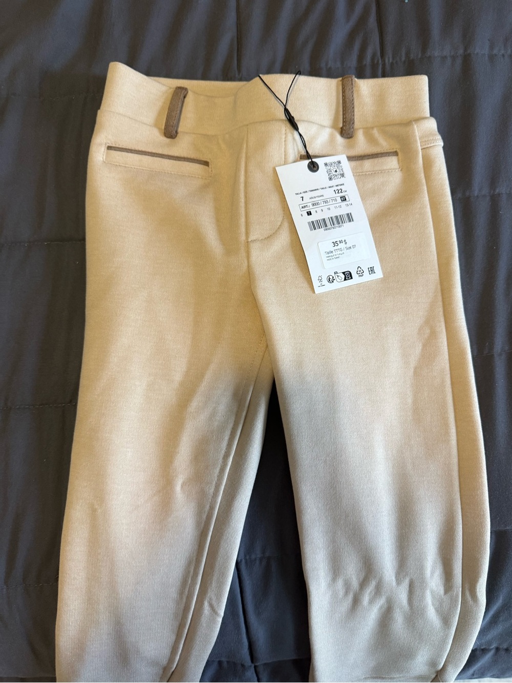 Kids Cream Ponte Knit Equestrian Pants- new with tags